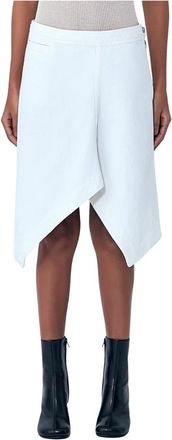 Christophe Lemaire Asymmetric Denim Skirt - Dames - Midirokken - Wit - S - Denim - Rokken
