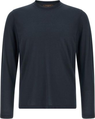 Zanone Blue Cotton T-shirt