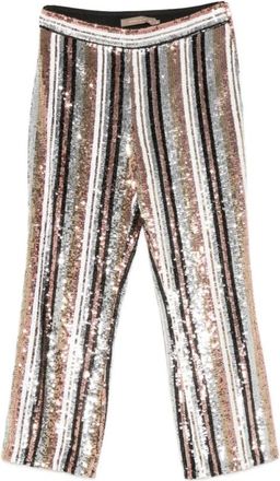 Simona Corsellini Pantalone Sigaretta - Dames - Wijde Broeken - Veelkleurig - M - Leer - Broeken