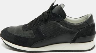 Common Projects Black Leather And Suede Lace Up Sneakers