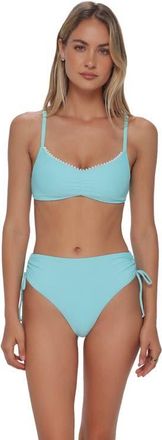 Swim Systems Malia High Waist Bikini Swim Bottoms in Aqua Haze Rib at Nordstrom, Size X-Small