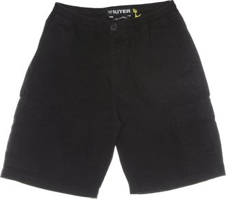 Iuter Zwarte Cargo Shorts Ripstop Stof - Heren - Korte Broeken - Zwart - XS - Katoen - Korte Broeken