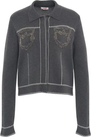Liu Jo Truien & Vesten, Dames, Grijs, M, ECS Giacca Maglia