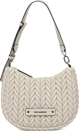 Karl Lagerfeld Borsa a spalla con logo - Bianco