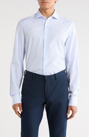 Canali Cotton Dress Shirt in Blue Multi at Nordstrom Rack, Size 43