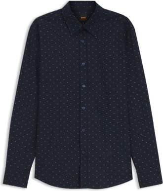 BOSS Regular-fit shirt in stretch-cotton dobby