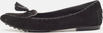 Tod's Tods Black Suede Smoking Slippers