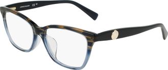 Longchamp Womens Lo2744Lb 406 Textured Eyeglasses Frame In Blue