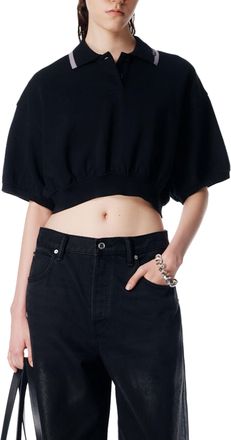 Alexander Wang Cropped Polo Shirt with Cinched Hem