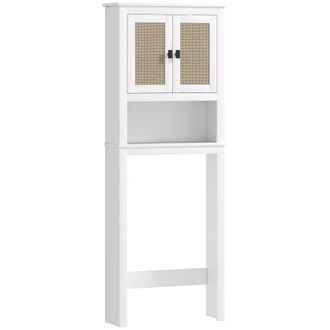 HOMCOM Mueble sobre inodoro 60x19.5x160 cm blanco