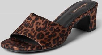 Tamaris Tamaris Pantoletten mit Allover-Muster in Beige, Gr&ouml;&szlig;e 36