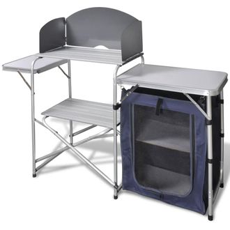 vidaXL Cucina Da Campeggio Pieghevole Con Parabrezza In Alluminio - Vidaxl