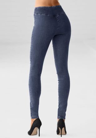 Buffalo Jeggings BUFFALO, Damen, Gr. 34, N-Gr, blau (dunkelblau, jeans), Web, Obermaterial: 69% Baumwolle, 21% Polyester, 8% Viskose, 2% Elasthan, unifarben, 