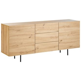 Beliani Beliani - Aparador Escandinavo 3 Cajones 2 Puertas Patas Madera Clara Kenora