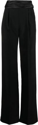 LaQuan Smith sash-detail tailored wool trousers - women - Virgin Wool/Polyamide - S - Black
