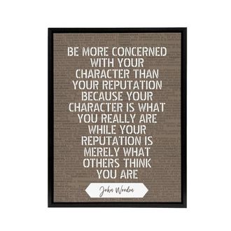 Artery8 John Wooden Character Quote Framed Canvas Wall Art Print in Brown | Size: W24 x H32