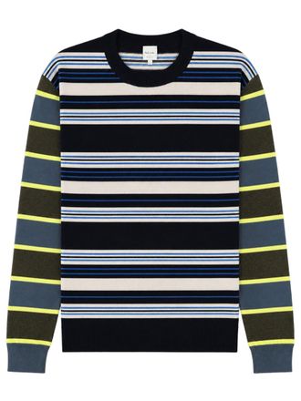 Paul Smith Knit Sweater With Striped Pattern And Ribbed Finishing