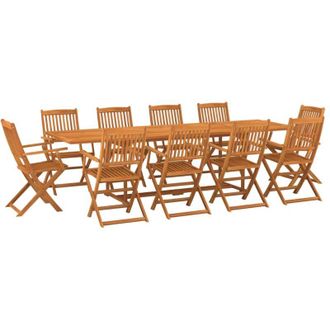 vidaXL Set Comedor De Jard&iacute;n 11piezas Madera Maciza Acacia 280x90x75cm Vidaxl