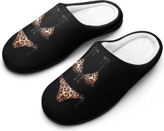 Generic Leopard Graphic Mens Slippers Comfortable And Non-slip Cotton Slipper Shoe for House