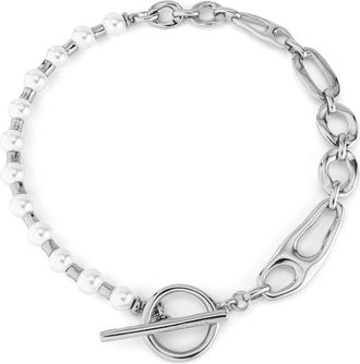 UNOde50 Sterling Silver Plated Necklace with Pearls at Nordstrom