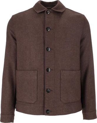 Circolo 1901 Giacca camicia tinto capo lana vergine - Jackets - Hombre - Marr&oacute;n - XL