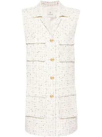 Anine Bing single-breasted tweed gilet - Neutrals