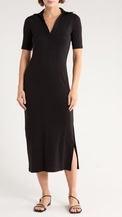Vince Short Sleeve Polo Dress in Black at Nordstrom Rack, Size X-Small
