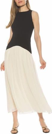 Alexia Admor Dorian Halter Neck Midi Dress in Black/White at Nordstrom Rack, Size X-Large