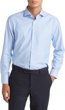 Nordstrom Trim Fit Non-Iron Dress Shirt in Blue Powder Bobbi Dobby at Nordstrom Rack, Size 16 - 34/35