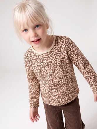 Vertbaudet Langarmshirt aus Fleece f&uuml;r M&auml;dchen vanille