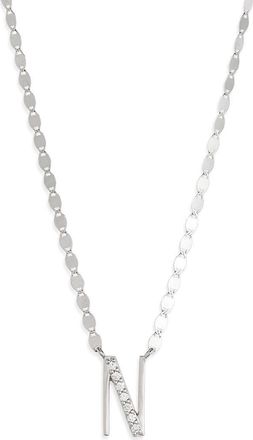 Lana Jewelry 14K Gold Diamond Initial Pendant Necklace in Silver N at Nordstrom Rack, Size 18