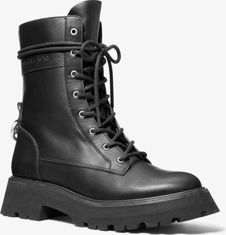 Michael Kors Caleb Leather Combat Boot