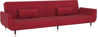 vidaXL Vidaxl - Sof&aacute; Cama De 2 Plazas Con Dos Almohadas Terciopelo Color Vino