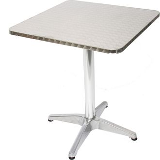 Hhg Hhg - Nunca Usado] Mesa Bistro De Aluminio Para Jard&iacute;n M28, Rectangular, 60cm