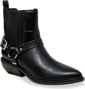 Chase + Chloe by Intouch Footwear Yareli Western Buckle Chelsea Boot in Black Pu at Nordstrom Rack, Size 6.5