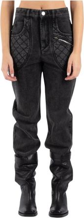 Isabel Marant Donkergrijze Katoenen Broek - Dames - Regular Fit Jeans - Grijs - S - Katoen - Jeans