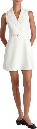 French Connection Azra Belted Sleeveless Twill Minidress in Summer White at Nordstrom, Size 12