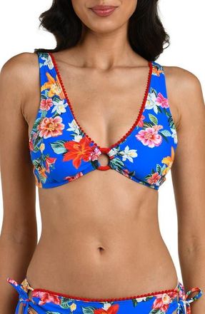 La Blanca Modern O-Ring Bikini Top in Blue Multi at Nordstrom, Size 14