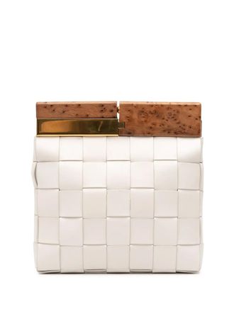 Bottega Veneta 2012-2025 Lambskin Maxi Intrecciato The Snap clutch bag - women - Lambskin - One Size - White