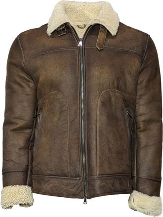 L.B.M. 1911 Bruin Leren Omkeerbare Jas - Heren - Jassen - Bruin - M - Jassen