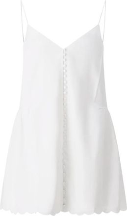 Rotate Mini V-neck Satin Jurk - Dames - Korte kleedjes - Wit - XS - Satijn - Kleedjes