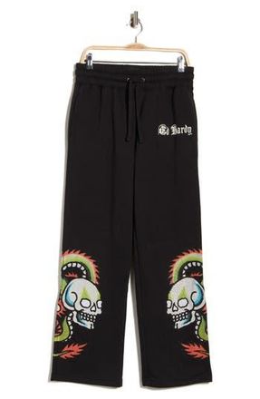 Ed Hardy Dragon Skulls Baggy Sweatpants in Black at Nordstrom Rack, Size Xx-Large