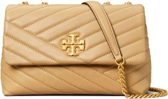 Tory Burch Kleine Kira Chevron Convertible Schoudertas - Dames - Schoudertassen - Beige - ONE Size - Leer - Tassen