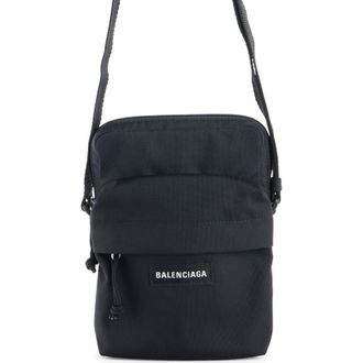 Balenciaga Explorer Canvas Crossbody Pouch in 1000 Black at Nordstrom