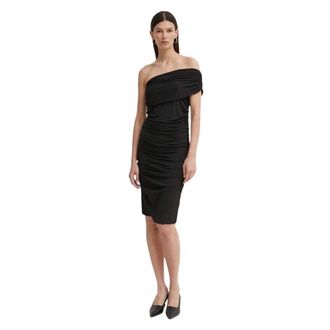 Day Birger Et Mikkelsen Delilah Midi Jurk - Dames - Feestkleedjes - Zwart - L - Leer - Kleedjes