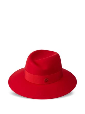 Maison Michel Virginie fedora hoed met lintdetail - Rood