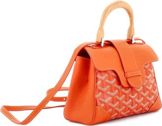 Goyard Borsa a spalla Saigon mini in pelle e tela cerata - Arancione