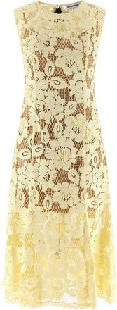 Self Portrait Yellow Lace Midi Dress
