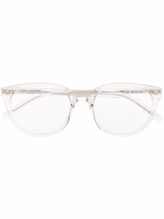Saint Laurent Eyewear round frame glasses - women - Acetate - 53 - Neutrals