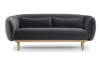 PIB Sof&aacute; redondo de 3 plazas en tejido gris oscuro